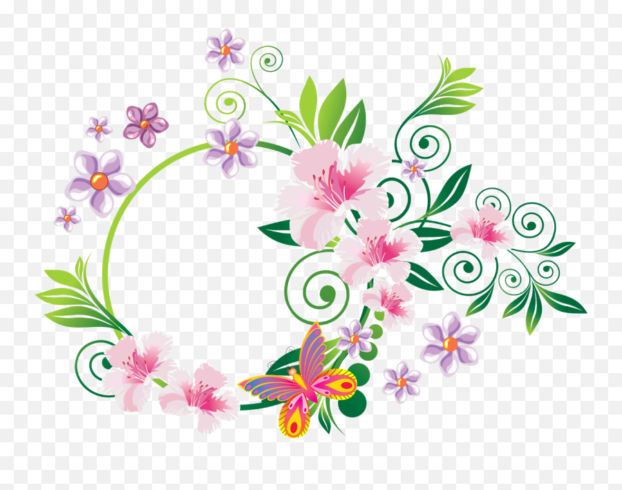 Ornamental Clipart Floral - Decorative Design Elements Png Decoration Flowers Clipart Png Emoji,Decorative Clipart