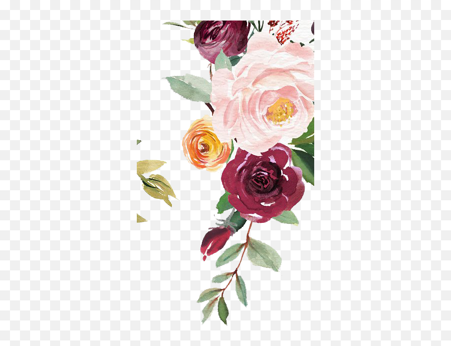 Free Watercolor Floral Clipart Png - Watercolor Floral Marsala Png Emoji,Floral Clipart