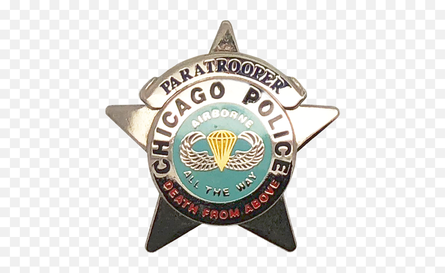 Chicago Police Department Star Lapel Pin Us Army Airborne Paratrooper Emoji,Army Star Png