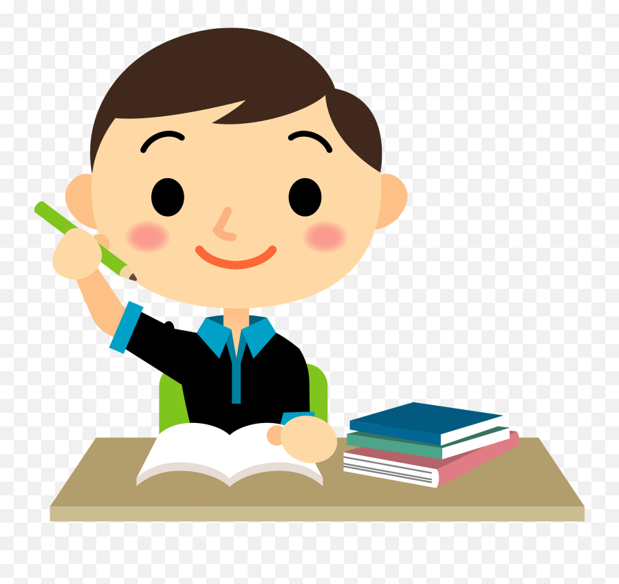 Little Boy Is Studying Clipart - Little Boy Studying Clipart Emoji,Study Clipart