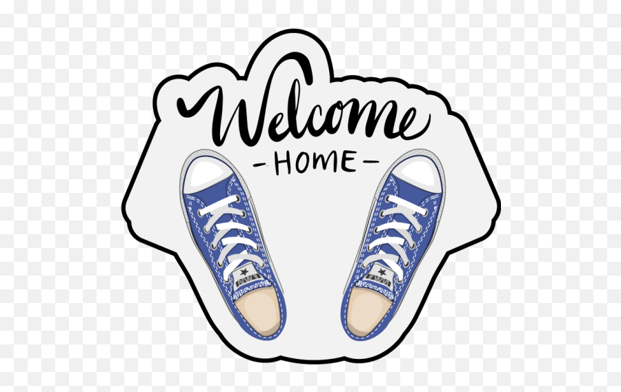 Welcome Home Shoes Entrance Hall Vinyl Rug - Tenstickers Emoji,Converse Clipart