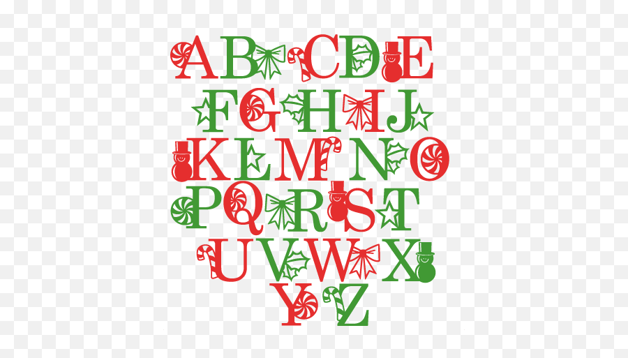Christmas Letters Cut Outs Png Image - Alphabet Cute Christmas Fonts Emoji,Alphabet Clipart