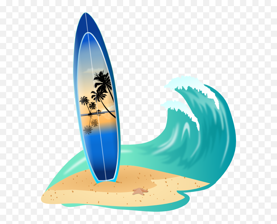 Surfing Sea Wave Clipart Photo - Vector Surf Board Png Emoji,Wave Clipart