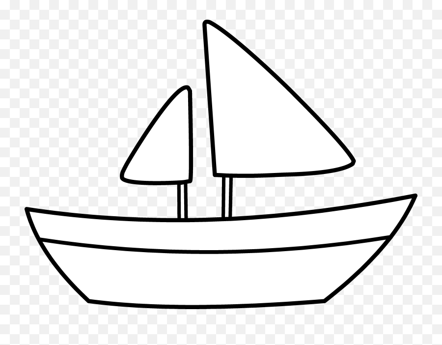 Free Simple Boat Cliparts Download - Outline Boat Clipart Black And White Emoji,Boat Clipart