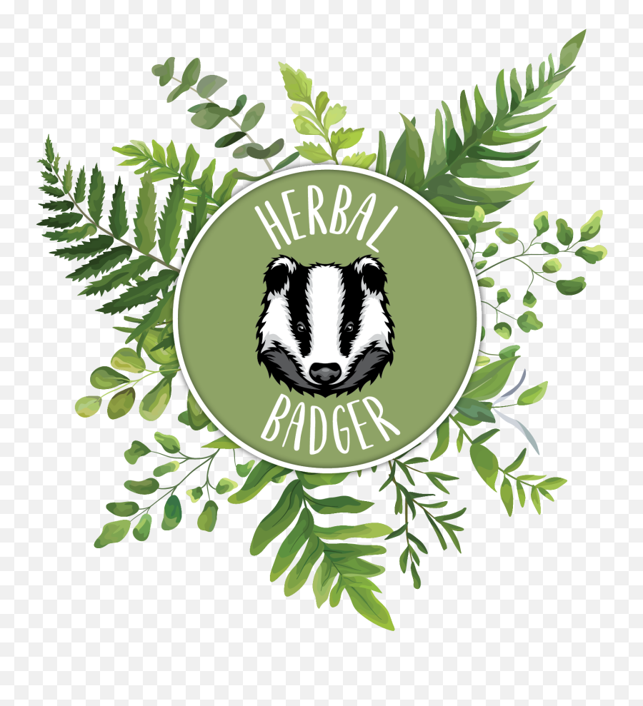 Home Herbal Badger Llc - Watercolor Fern Wreath Emoji,Badger Logo