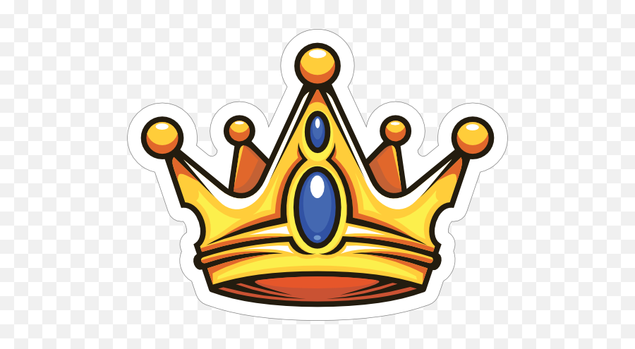 Cartoon Crown With Sapphires Sticker - Cartoon Crown Emoji,Cartoon Crown Png