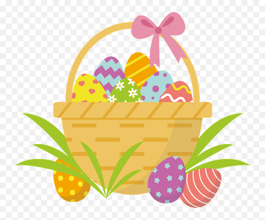 Easter Basket Clipart - Transparent Background Easter Basket Clipart Emoji,Basket Clipart