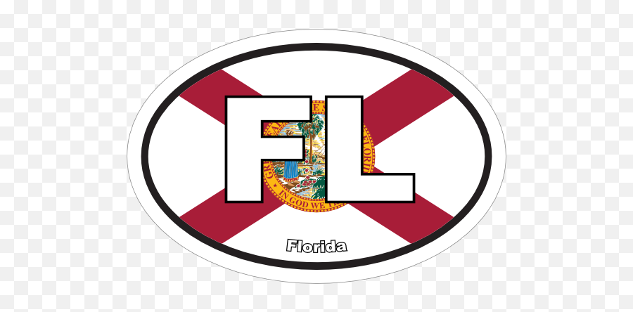 Florida Fl State Flag Oval Sticker Emoji,Florida State Clipart