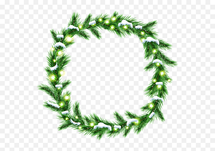 Christmas Snowy Wreath Png Clip Art - Snowy Christmas Wreath Png Transparent Emoji,Christmas Wreath Png