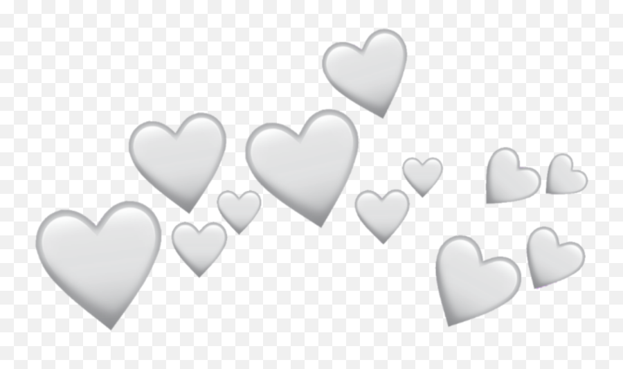Grey Heart Hearts Crown Icon Overlay - Transparent Black Heart Crown Black Background Emoji,Black Heart Png