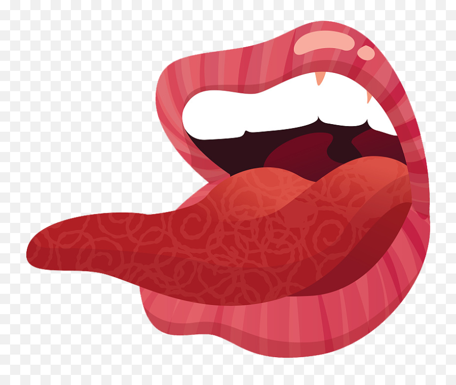 Tongue Mouth Illustration - Transparent Cartoon Tongue Emoji,Tongue Clipart
