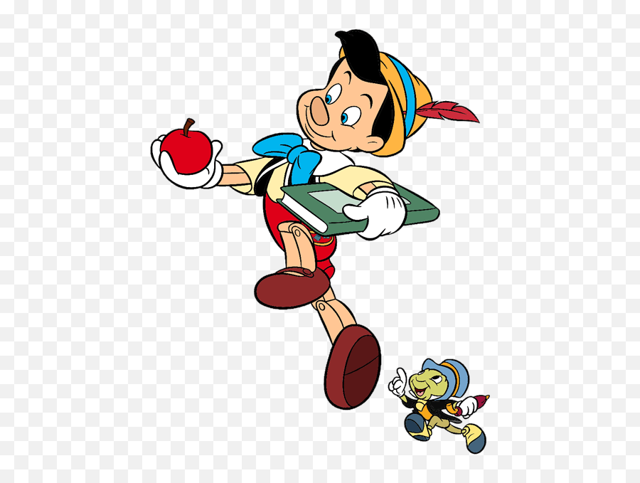 Pinocchio And Jiminy Cricket Clip Art - Pinocchio Disney Png Emoji,Cricket Clipart