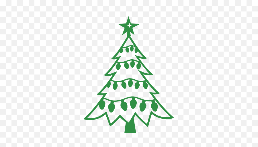 Christmas Tree Svg Scrapbook Cut File - Christmas Tree Silhouette Cute Emoji,Free Svg Clipart For Cricut