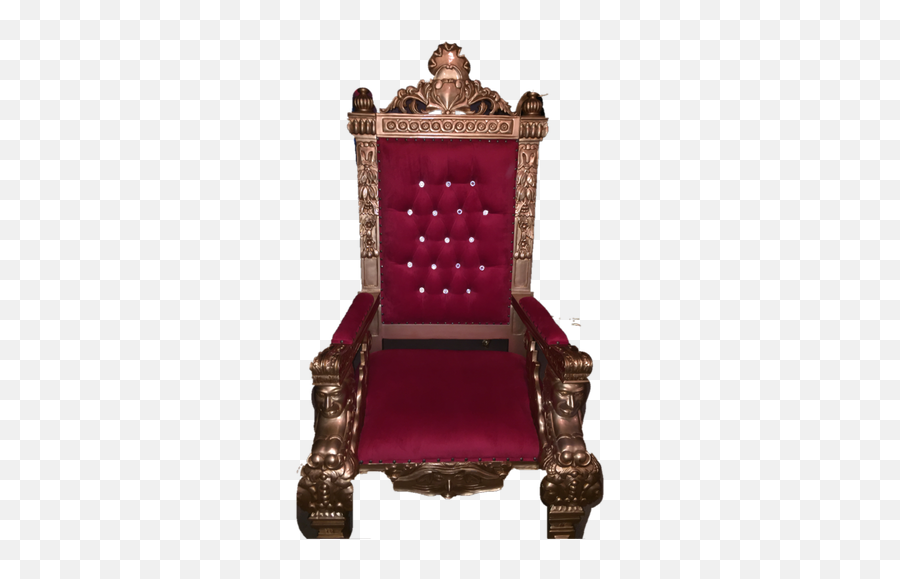 Download Royal Red Velvet Throne Chair - Queen Anne Back Emoji,Throne Png