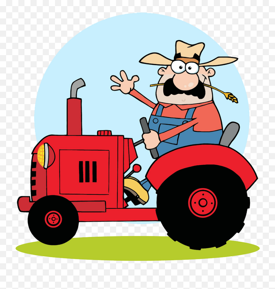 Cartoon Farmer - Cartoon Farmer On Tractor Emoji,Farming Clipart