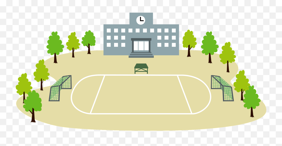 School Building And Playground Clipart - School Playground Png Playground Clipart Emoji,Playground Clipart