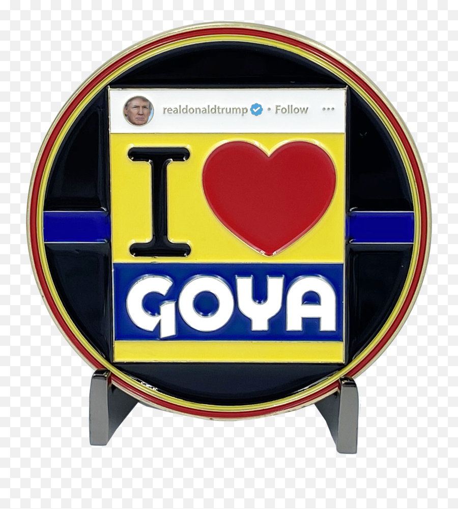 Dl11 - 01 Goya President Donald J Trump Maga Thin Blue Line Police Challenge Coin 45 Keep America Great Make Goya Emoji,Goya Logo