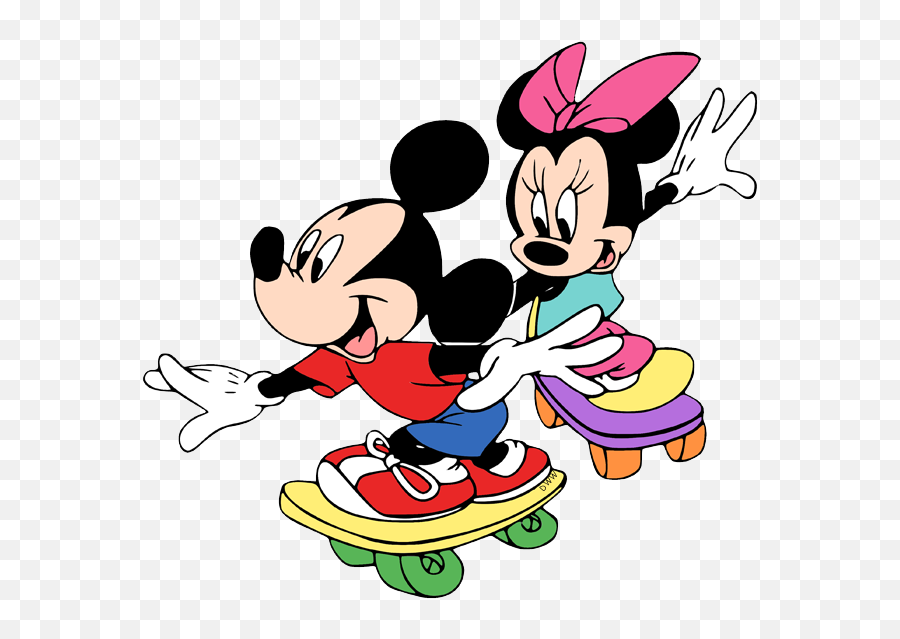Skateboarding Mickey Transparent Cartoon - Jingfm Imagen De Mickey Y Minnie 3 Png Emoji,Mickey Mouse Face Png