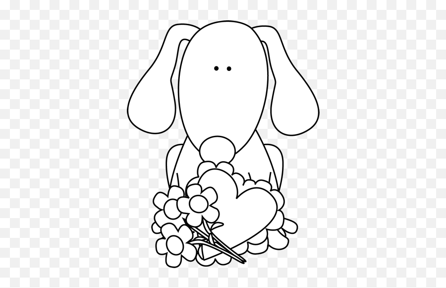 Valentine Dog Clipart Black And White - Clipart Outline For Day Emoji,Dog Clipart Black And White