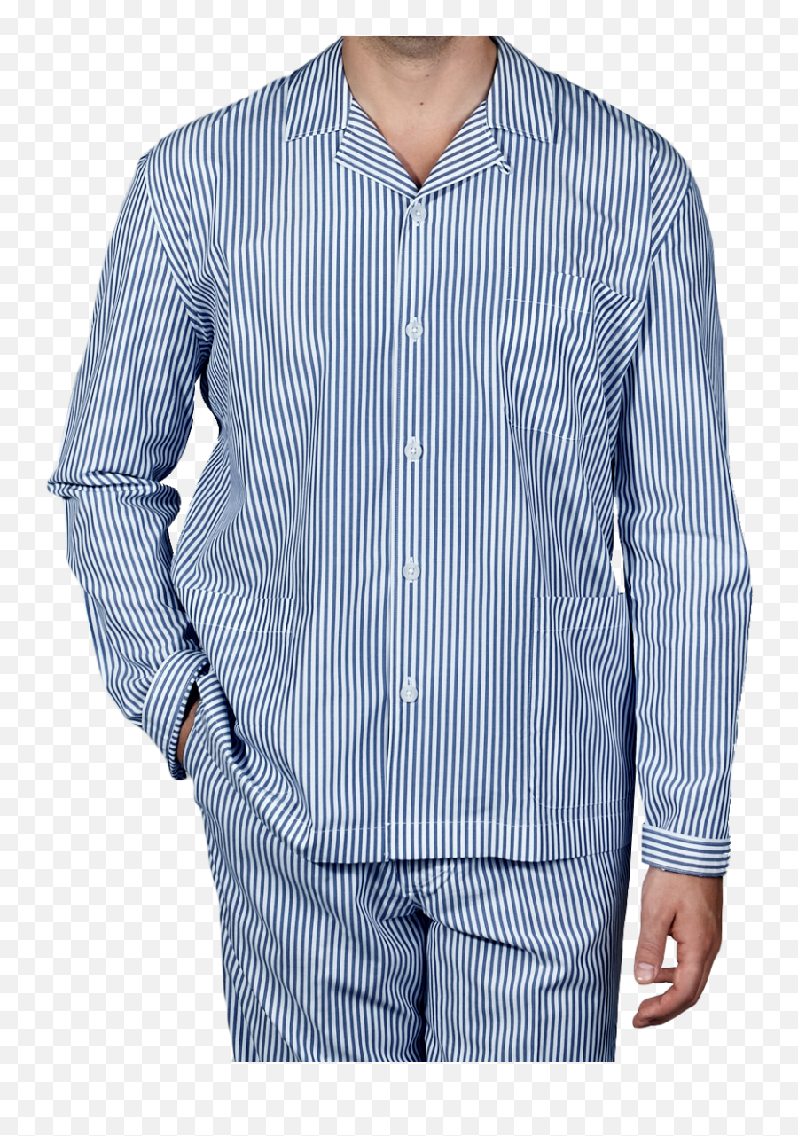 Blue White Striped Cotton Pyjama Shirt Emoji,White Stripes Png