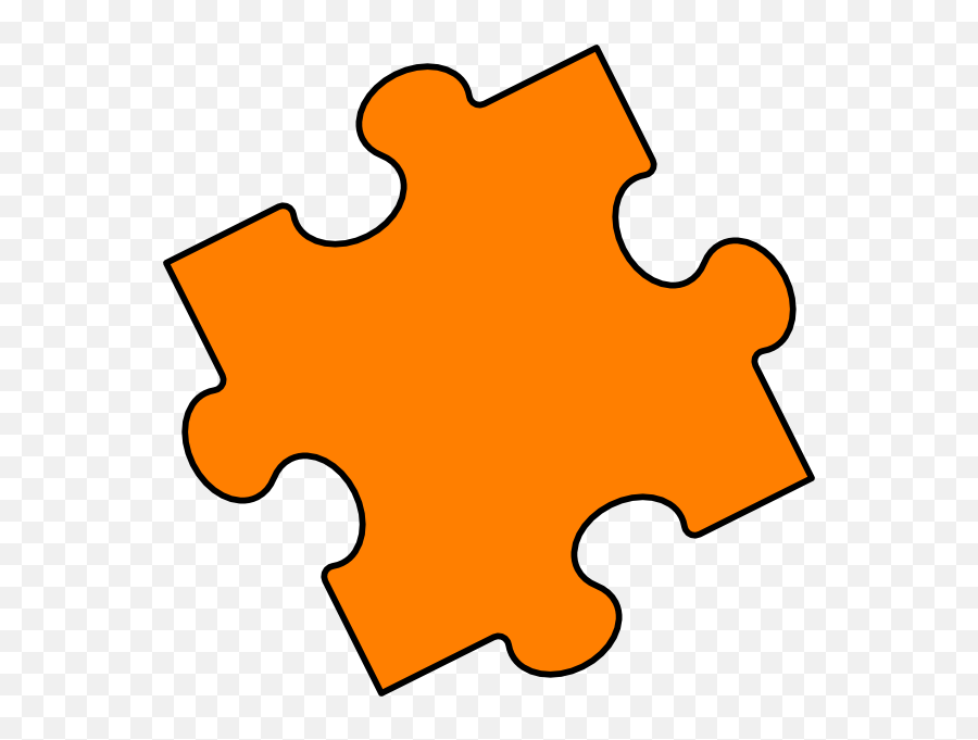 Orange Puzzle Piece Clip Art - Pieza De Rompecabezas Naranja Emoji,Puzzle Clipart