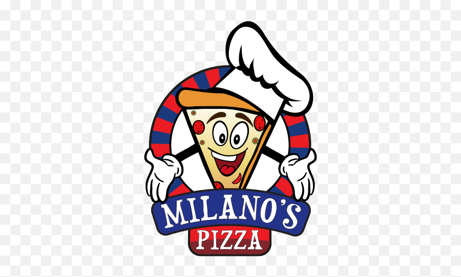 Milanos Pizza Emoji,Cartoon Pizza Logo