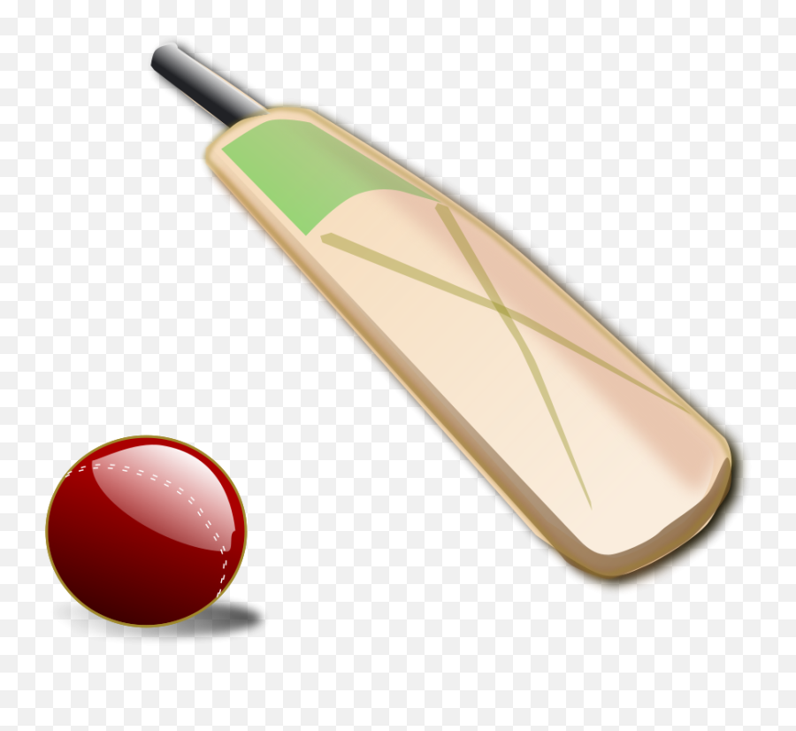Cartoon Cricket Bat And Ball - Bat And Ball Clipart Emoji,Cricket Clipart