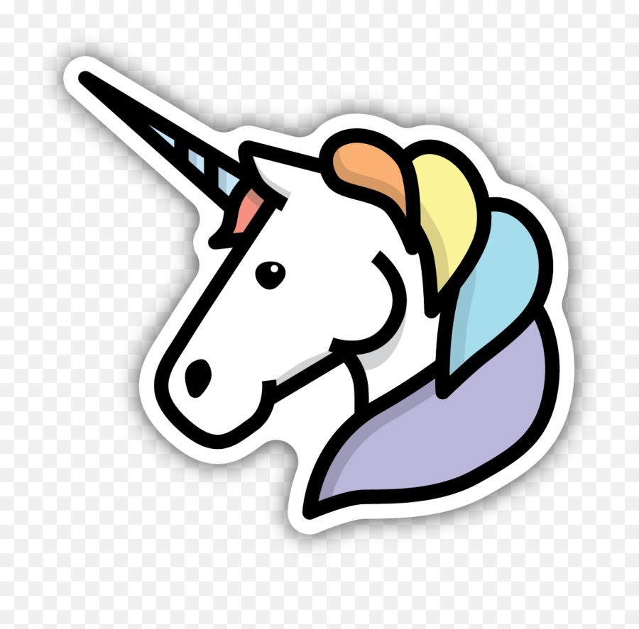 Unicorn Head Sticker - Unicorn Emoji,Unicorn Head Png