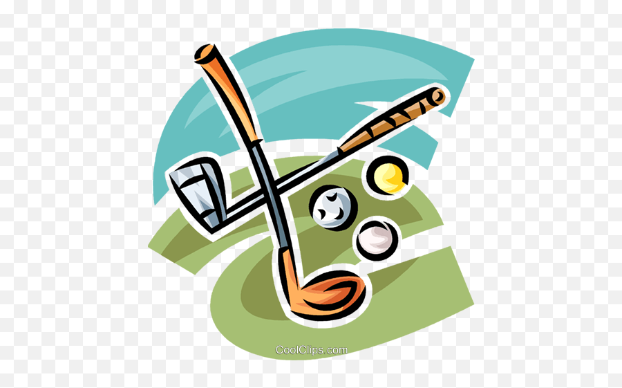 Golf Clubs And Balls Royalty Free - For Cricket Emoji,Golf Clubs Clipart