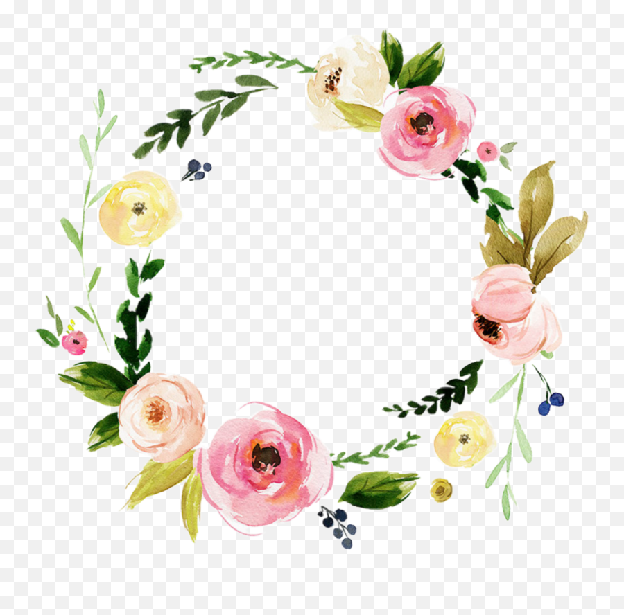Watercolor Flowers Wreath Sticker By Stephanie - Que Sera Sera Emoji,Watercolor Wreath Png