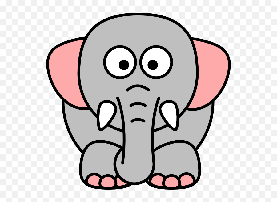 Free Cartoon Elephant Png Png Images - Animals Clipart Black And White Emoji,Elephant Clipart Png