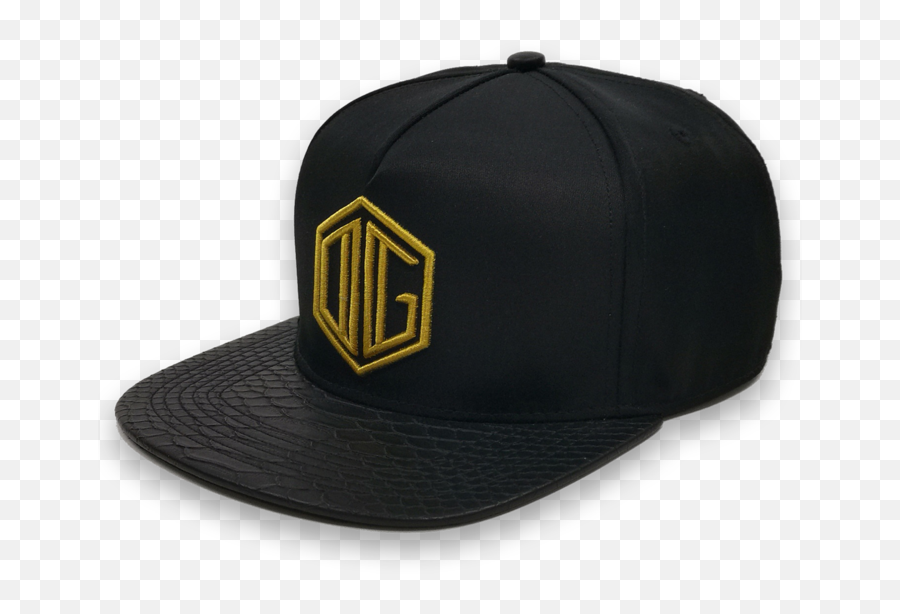 Snapback With Gold Embroidery Logo Emoji,Black And Gold Logo