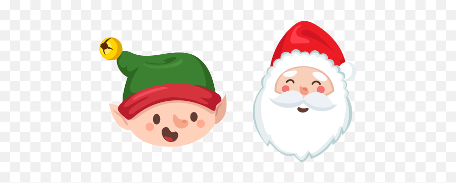 Christmas Elf And Santa Claus Cursor U2013 Custom Cursor Emoji,Christmas Elves Clipart