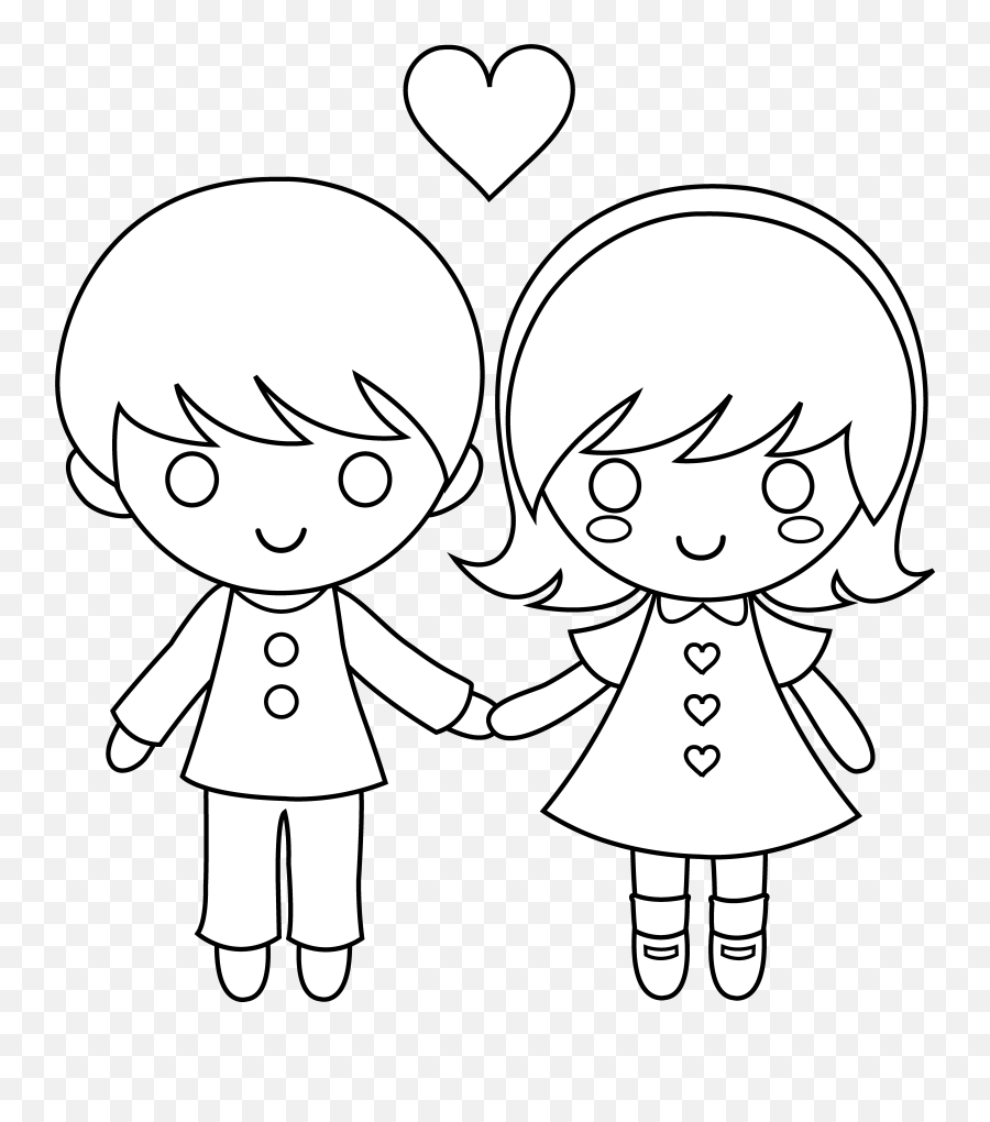 Little Boy And Girl Holding Hands Png - Love Easy Drawing Of Boy And Girl Emoji,Boy And Girl Clipart