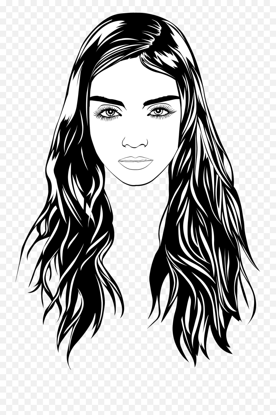 Beautiful Girl Portrait Clipart Free Download Transparent - Female Line Art Portrait Emoji,Black Girl Clipart