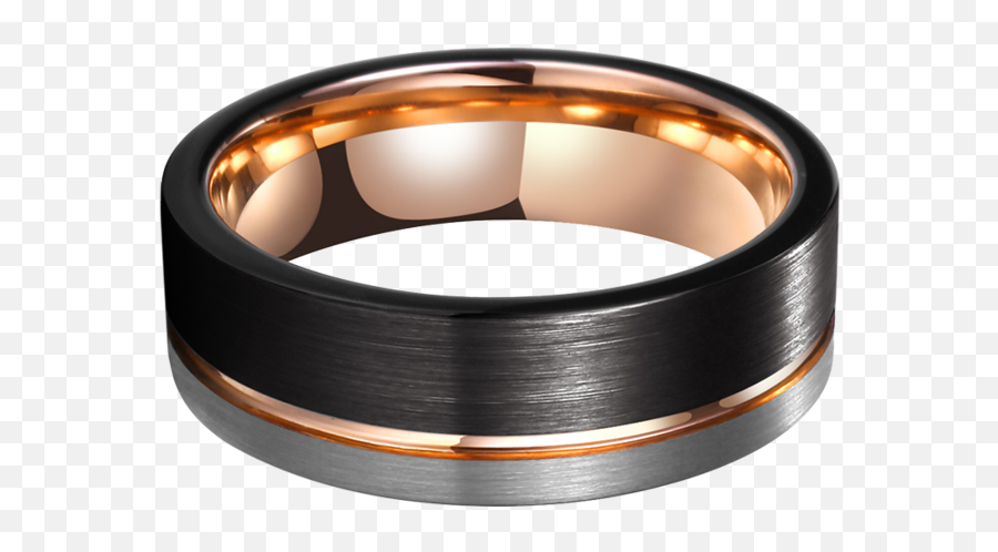 King Will Duo Ring Brushed With Rose Gold Line - Solid Emoji,Gold Line Png