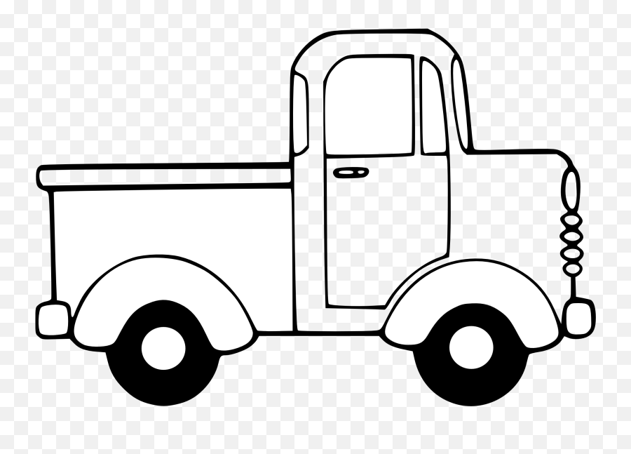 White Semi Truck Clipart Black - Truck Clip Art Black And White Emoji,Truck Clipart Black And White