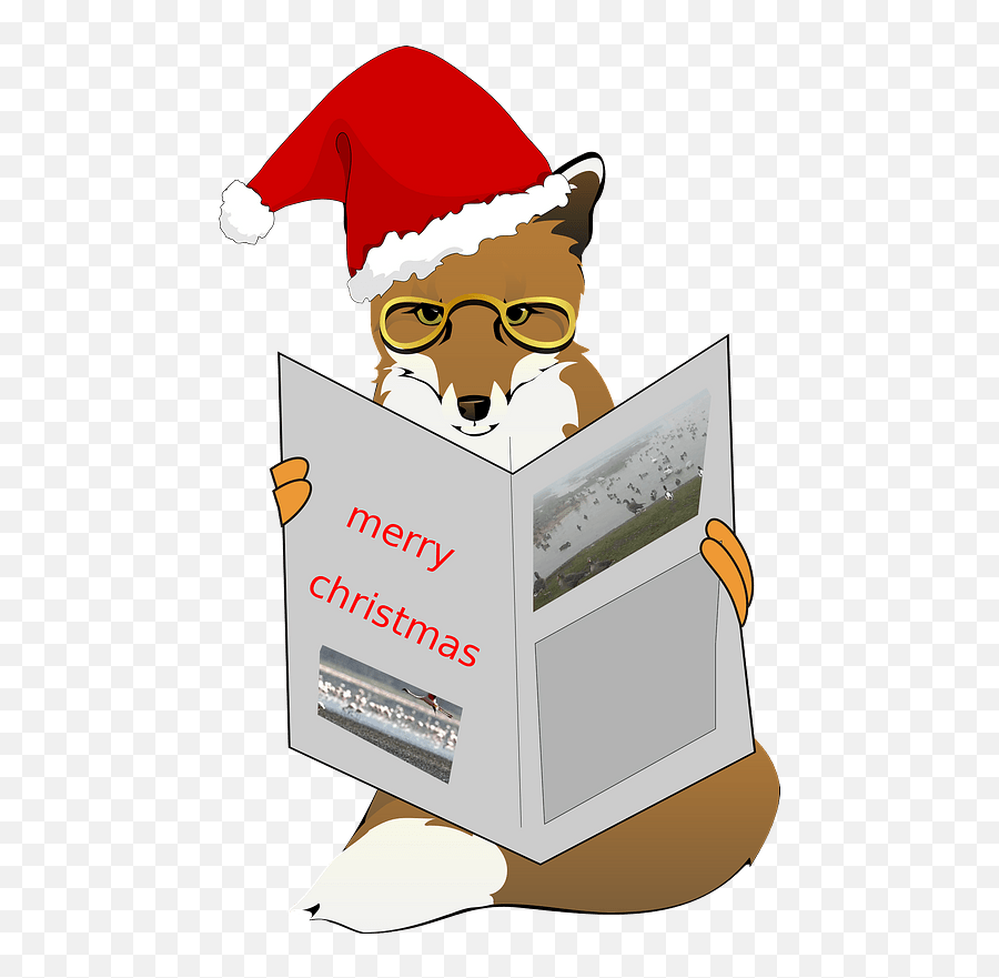 Christmas Fox Clipart Free Download Transparent Png - Fox With Christmas Hat Emoji,Merry Christmas Clipart Free