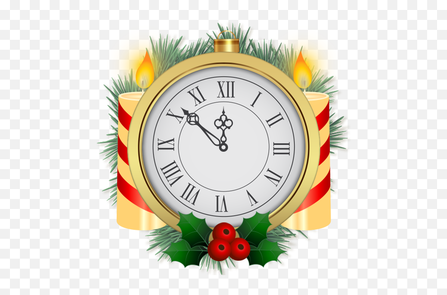 Christmas Analog Clock Widget - Decorative Emoji,Transparent Clock Widget