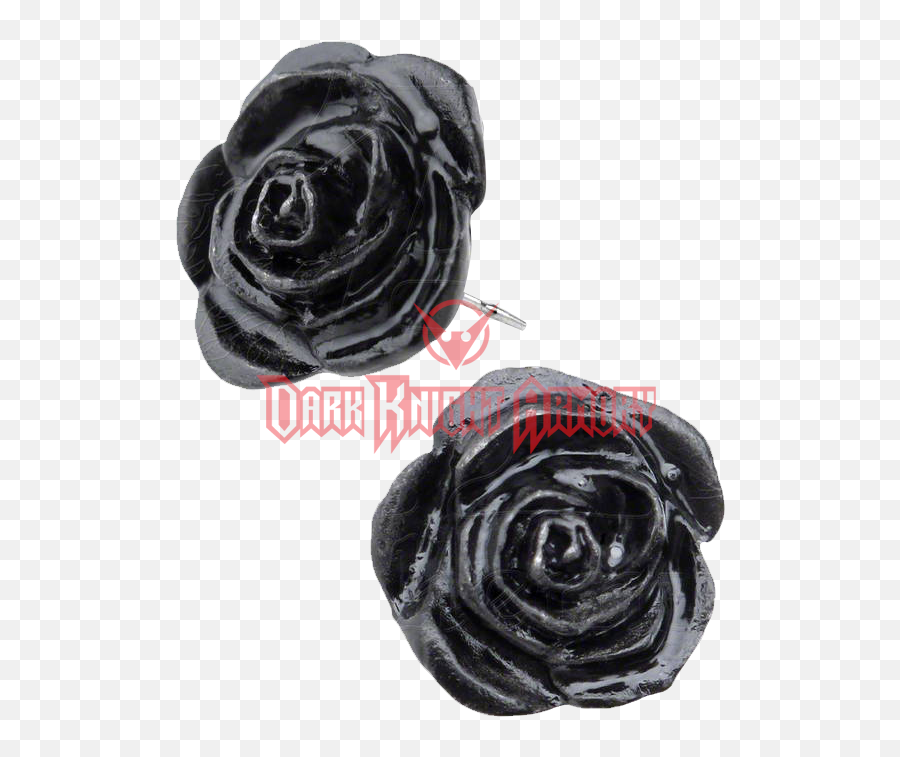 Black Rose Stud Earrings - Alchemy Gothic Black Rose Stud Goth Stud Earrings Emoji,Black Rose Png