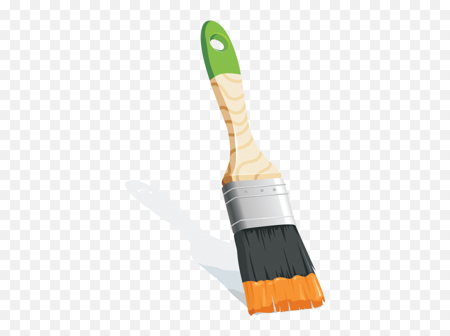 Green Orange Wood Brush Transparent - Paintbrush Emoji,Paint Brush Transparent