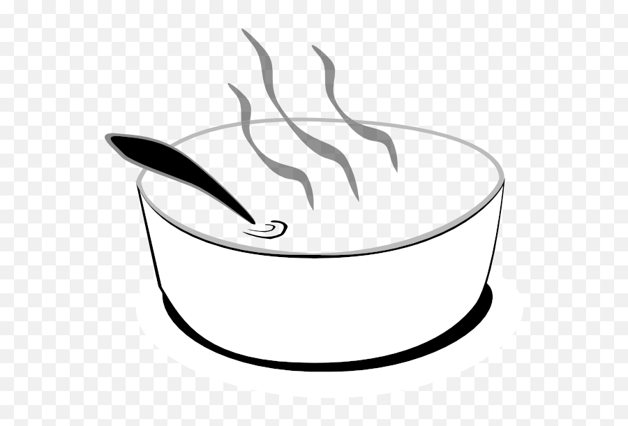 Soup Bowl Clip Art Black And White Png - Hot Soup Clipart Black And White Png Emoji,Soup Clipart