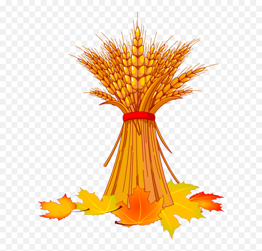Wheat And Fall Leaves - Clipart Autumn Free Emoji,Wheat Clipart