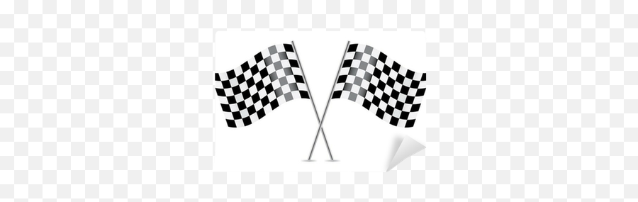 Checkered Flags Racing Flags Vector Illustration Wall Emoji,Checkered Flags Png