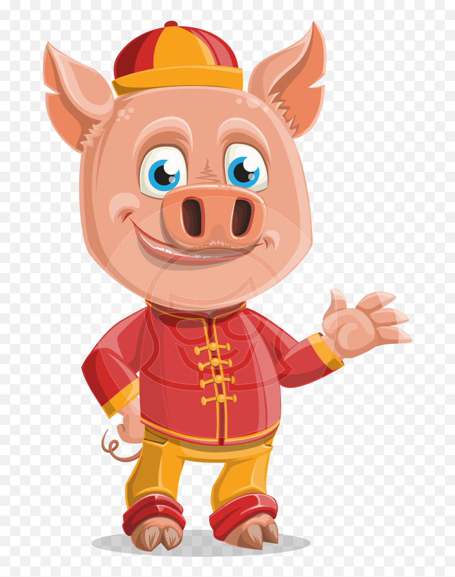 Year Of The Pig Character - Vector Pig Cartoon Graphicmama Emoji,Pig Clipart Png