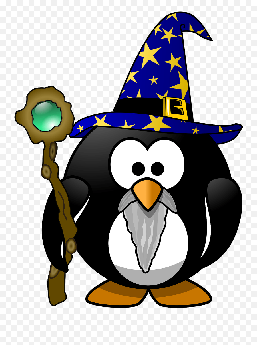 Wizard Penguin Clipart - Magician Penguin Emoji,Wizard Clipart