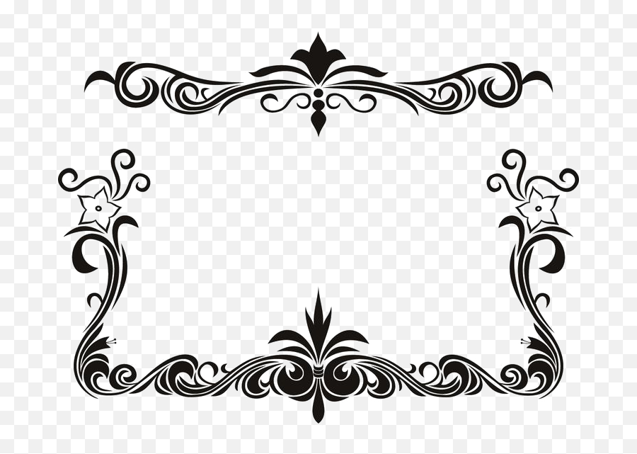 White Floral Border Png Download Image - Design Border Png Black Emoji,White Border Png