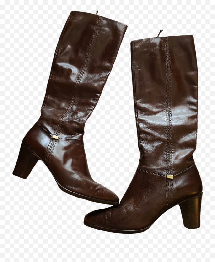 70s Leather Logo Chunky Heel Boots - Lace Up Emoji,Ferragamo Logo
