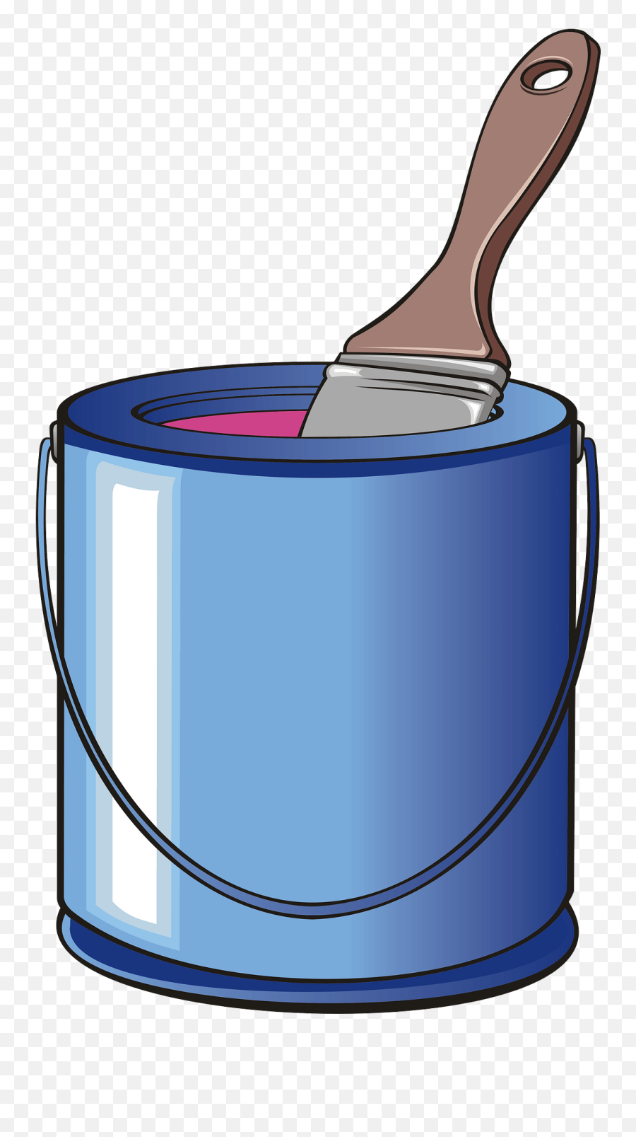 Paint Bucket With Paintbrush Clipart - Png Paint Bucket Clip Art Emoji,Paintbrush Clipart