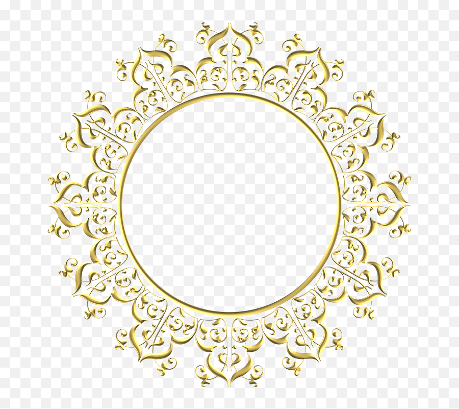 Gold Frame Round - Round Islamic Frame Png Emoji,Round Border Png